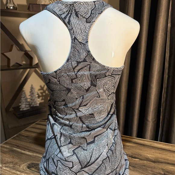 Lululemon Long Racerback Tank Top Black White Abstract Print - Picture 2 of 6